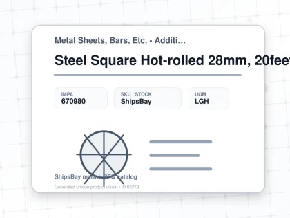 Steel Square Hot-rolled 28mm, 20feet - Metal Sheets, Bars, Etc. - Additional Items - IMPA 670980 - UOM LGH