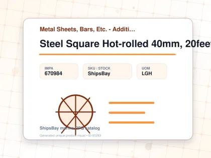 Steel Square Hot-rolled 40mm, 20feet - Metal Sheets, Bars, Etc. - Additional Items - IMPA 670984 - UOM LGH