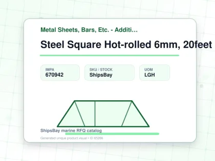 Steel Square Hot-rolled 6mm, 20feet - Metal Sheets, Bars, Etc. - Additional Items - IMPA 670942 - UOM LGH