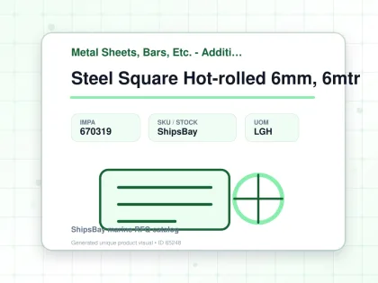 Steel Square Hot-rolled 6mm, 6mtr - Metal Sheets, Bars, Etc. - Additional Items - IMPA 670319 - UOM LGH