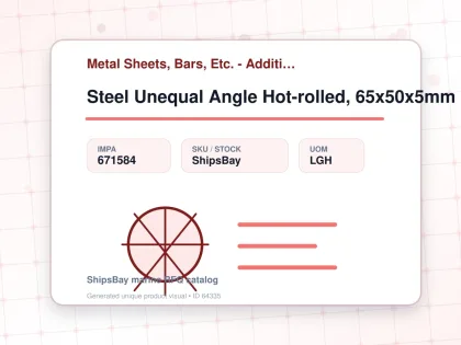 Steel Unequal Angle Hot-rolled, 65x50x5mm 20feet - Metal Sheets, Bars, Etc. - Additional Items - IMPA 671584 - UOM LGH
