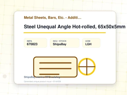 Steel Unequal Angle Hot-rolled, 65x50x5mm 6mtr - Metal Sheets, Bars, Etc. - Additional Items - IMPA 670823 - UOM LGH