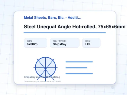 Steel Unequal Angle Hot-rolled, 75x65x6mm 6mtr - Metal Sheets, Bars, Etc. - Additional Items - IMPA 670825 - UOM LGH