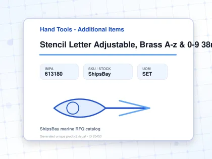 Stencil Letter Adjustable, Brass A-z & 0-9 38mm 36's - Hand Tools - Additional Items - IMPA 613180 - UOM SET
