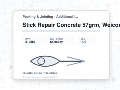 Stick Repair Concrete 57grm, Weicon - Packing & Jointing - Additional Items - IMPA 812967 - UOM PCS