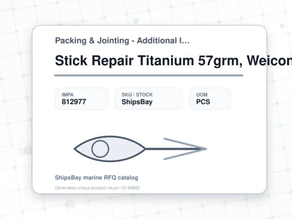 Stick Repair Titanium 57grm, Weicon - Packing & Jointing - Additional Items - IMPA 812977 - UOM PCS