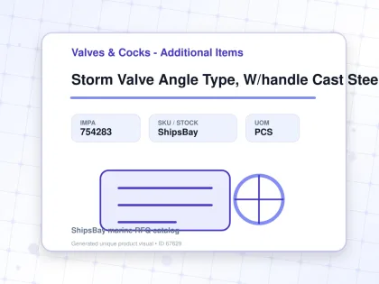 Storm Valve Angle Type, W/handle Cast Steel 10k 80mm - Valves & Cocks - Additional Items - IMPA 754283 - UOM PCS