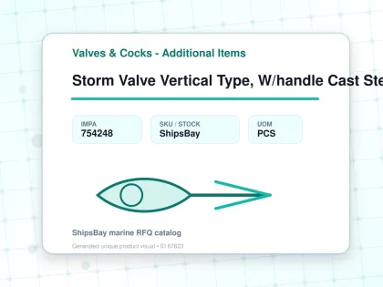 Storm Valve Vertical Type, W/handle Cast Steel 10k 100mm - Valves & Cocks - Additional Items - IMPA 754248 - UOM PCS