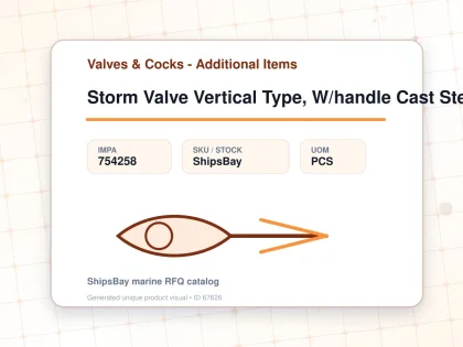 Storm Valve Vertical Type, W/handle Cast Steel 10k 200mm - Valves & Cocks - Additional Items - IMPA 754258 - UOM PCS