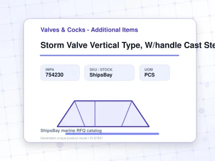 Storm Valve Vertical Type, W/handle Cast Steel 10k 65mm - Valves & Cocks - Additional Items - IMPA 754230 - UOM PCS