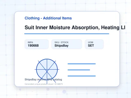 Suit Inner Moisture Absorption, Heating Ll - Clothing - Additional Items - IMPA 190668 - UOM SET