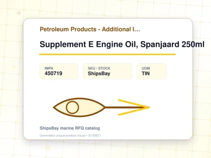 Supplement E Engine Oil, Spanjaard 250ml - Petroleum Products - Additional Items - IMPA 450719 - UOM TIN