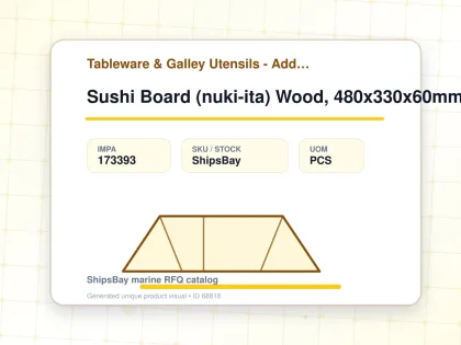 Sushi Board (nuki-ita) Wood, 480x330x60mm - Tableware & Galley Utensils - Additional Items - IMPA 173393 - UOM PCS