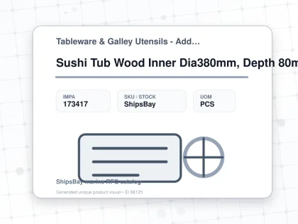 Sushi Tub Wood Inner Dia380mm, Depth 80mm 1.8ltr - Tableware & Galley Utensils - Additional Items - IMPA 173417 - UOM PCS