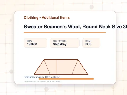 Sweater Seamen's Wool, Round Neck Size 36 - Clothing - Additional Items - IMPA 190681 - UOM PCS