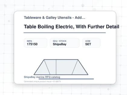 Table Boiling Electric, With Further Detail - Tableware & Galley Utensils - Additional Items - IMPA 175150 - UOM SET