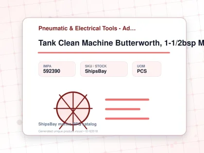 Tank Clean Machine Butterworth, 1-1/2bsp Male2x12 Lt12z11bmoft - Pneumatic & Electrical Tools - Additional Items - IMPA 592390 - UOM PCS