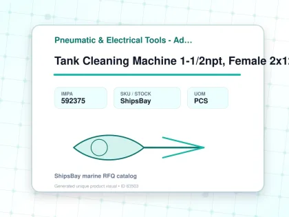 Tank Cleaning Machine 1-1/2npt, Female 2x12 #lt12z11noft - Pneumatic & Electrical Tools - Additional Items - IMPA 592375 - UOM PCS