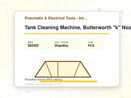 Tank Cleaning Machine, Butterworth "k" Nozzle 11mm - Pneumatic & Electrical Tools - Additional Items - IMPA 592302 - UOM PCS
