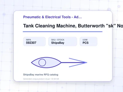 Tank Cleaning Machine, Butterworth "sk" Nozzle 14mm - Pneumatic & Electrical Tools - Additional Items - IMPA 592307 - UOM PCS
