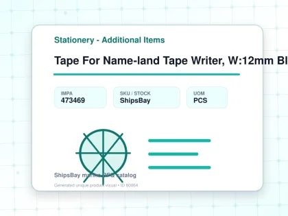 Tape For Name-land Tape Writer, W:12mm Blue With Black Letter - Stationery - Additional Items - IMPA 473469 - UOM PCS