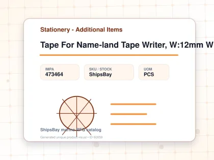 Tape For Name-land Tape Writer, W:12mm White With Blue Letter - Stationery - Additional Items - IMPA 473464 - UOM PCS