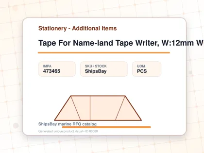 Tape For Name-land Tape Writer, W:12mm White With Red Letter - Stationery - Additional Items - IMPA 473465 - UOM PCS