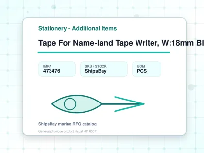 Tape For Name-land Tape Writer, W:18mm Blue With Black Letter - Stationery - Additional Items - IMPA 473476 - UOM PCS