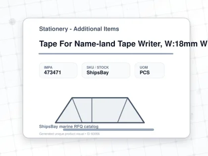 Tape For Name-land Tape Writer, W:18mm White With Blue Letter - Stationery - Additional Items - IMPA 473471 - UOM PCS