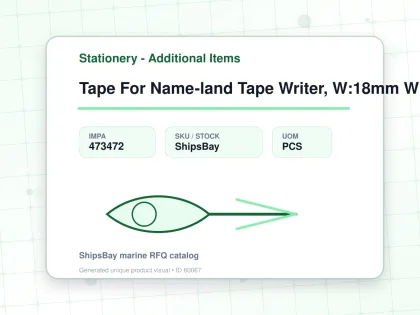 Tape For Name-land Tape Writer, W:18mm White With Red Letter - Stationery - Additional Items - IMPA 473472 - UOM PCS
