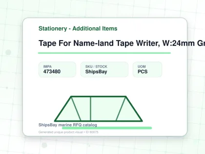 Tape For Name-land Tape Writer, W:24mm Green With Black Letter - Stationery - Additional Items - IMPA 473480 - UOM PCS