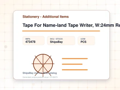 Tape For Name-land Tape Writer, W:24mm Red With Black Letter - Stationery - Additional Items - IMPA 473478 - UOM PCS