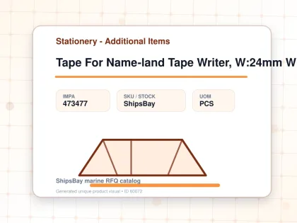 Tape For Name-land Tape Writer, W:24mm White With Black Letter - Stationery - Additional Items - IMPA 473477 - UOM PCS