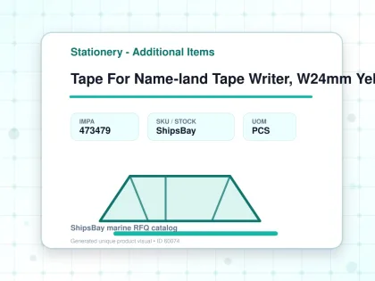 Tape For Name-land Tape Writer, W24mm Yellow With Black Letter - Stationery - Additional Items - IMPA 473479 - UOM PCS