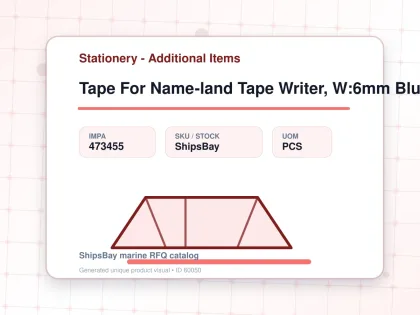 Tape For Name-land Tape Writer, W:6mm Blue With Black Letter - Stationery - Additional Items - IMPA 473455 - UOM PCS