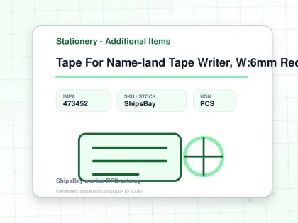 Tape For Name-land Tape Writer, W:6mm Red With Black Letter - Stationery - Additional Items - IMPA 473452 - UOM PCS