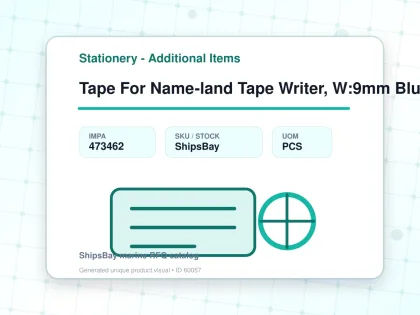 Tape For Name-land Tape Writer, W:9mm Blue With Black Letter - Stationery - Additional Items - IMPA 473462 - UOM PCS