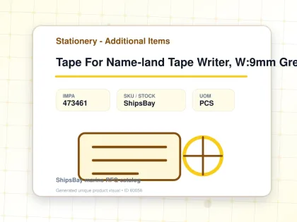 Tape For Name-land Tape Writer, W:9mm Green With Black Letter - Stationery - Additional Items - IMPA 473461 - UOM PCS