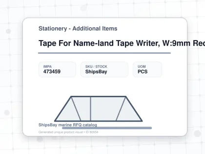 Tape For Name-land Tape Writer, W:9mm Red With Black Letter - Stationery - Additional Items - IMPA 473459 - UOM PCS