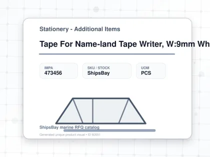 Tape For Name-land Tape Writer, W:9mm White With Black Letter - Stationery - Additional Items - IMPA 473456 - UOM PCS