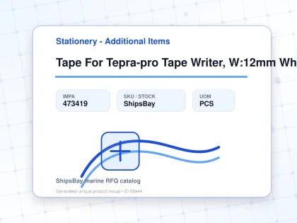 Tape For Tepra-pro Tape Writer, W:12mm White With Black Letter - Stationery - Additional Items - IMPA 473419 - UOM PCS