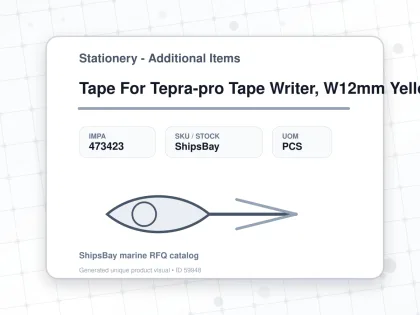Tape For Tepra-pro Tape Writer, W12mm Yellow With Black Letter - Stationery - Additional Items - IMPA 473423 - UOM PCS