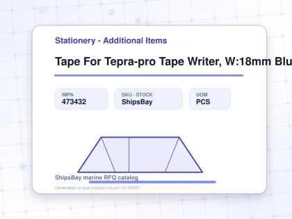 Tape For Tepra-pro Tape Writer, W:18mm Blue With Black Letter - Stationery - Additional Items - IMPA 473432 - UOM PCS