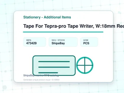 Tape For Tepra-pro Tape Writer, W:18mm Red With Black Letter - Stationery - Additional Items - IMPA 473429 - UOM PCS