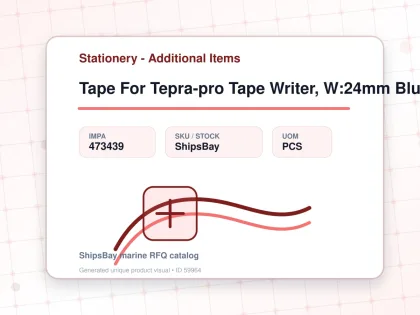 Tape For Tepra-pro Tape Writer, W:24mm Blue With Black Letter - Stationery - Additional Items - IMPA 473439 - UOM PCS