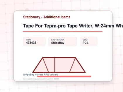 Tape For Tepra-pro Tape Writer, W:24mm White With Black Letter - Stationery - Additional Items - IMPA 473433 - UOM PCS