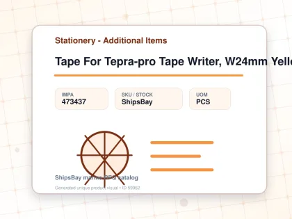 Tape For Tepra-pro Tape Writer, W24mm Yellow With Black Letter - Stationery - Additional Items - IMPA 473437 - UOM PCS