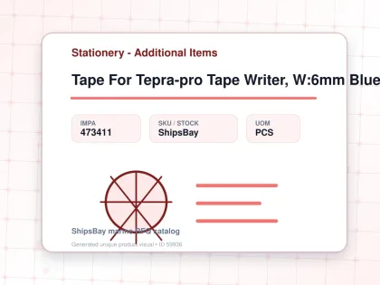 Tape For Tepra-pro Tape Writer, W:6mm Blue With Black Letter - Stationery - Additional Items - IMPA 473411 - UOM PCS