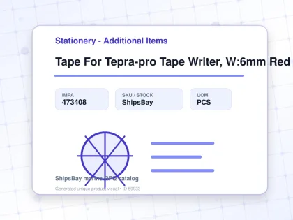 Tape For Tepra-pro Tape Writer, W:6mm Red With Black Letter - Stationery - Additional Items - IMPA 473408 - UOM PCS