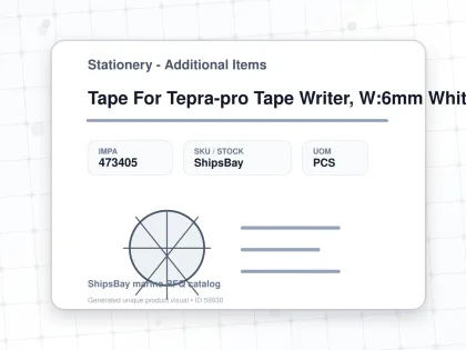 Tape For Tepra-pro Tape Writer, W:6mm White With Black Letter - Stationery - Additional Items - IMPA 473405 - UOM PCS